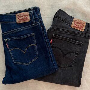 Two Pairs of Levi's Skinny Jeans (Sizes 28 & 29)
